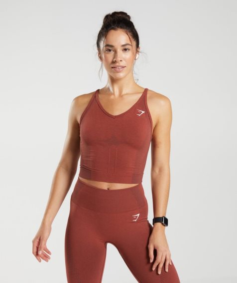 Podkoszulki Gymshark Vital Seamless 2.0 Midi Damskie Ciemny Czerwone | PL 314NTQ